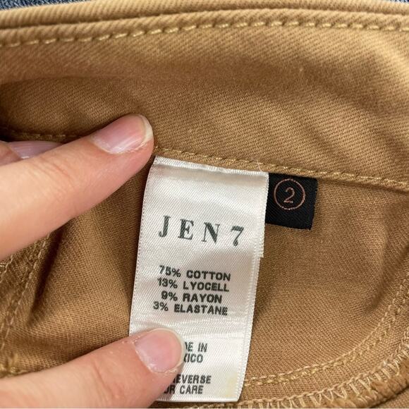 7 For All Mankind Tan Faux Suede Skinny Leggings Pants Womens 2 Fall Casual - Picture 8 of 11